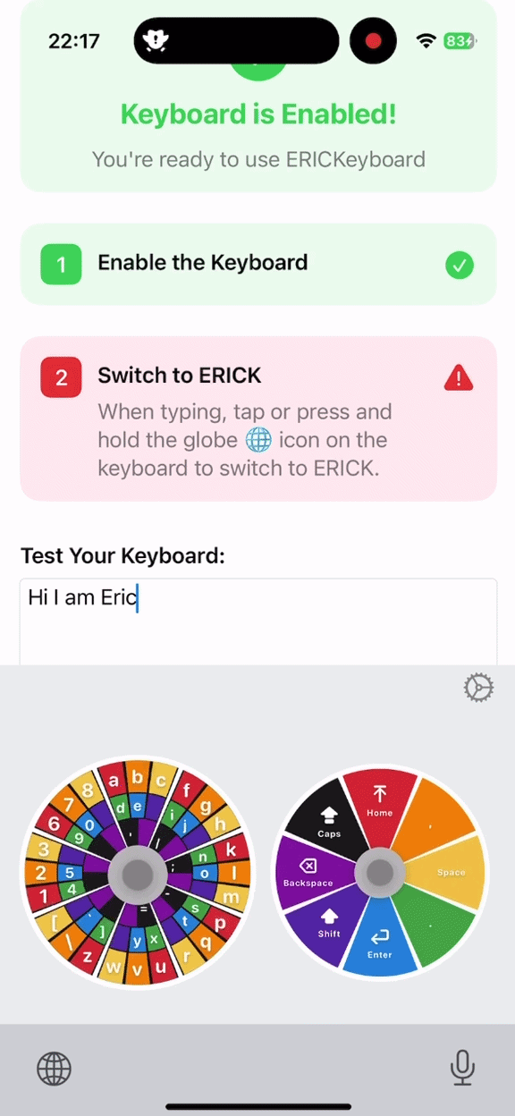 iOS typing demo